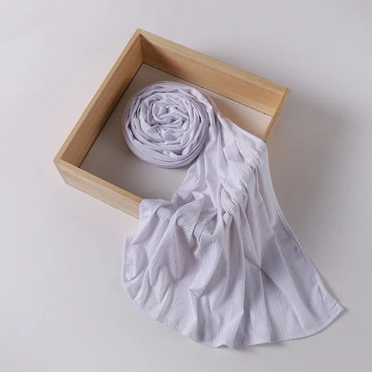 Ribbed Jersey Hijab - Soft Plain Scarf 70x175cm