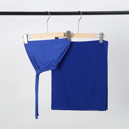 2-Piece Chiffon Hijab & Matching Undercap Set – Plain Shawl with Inner Cap for Women | 42 Colors