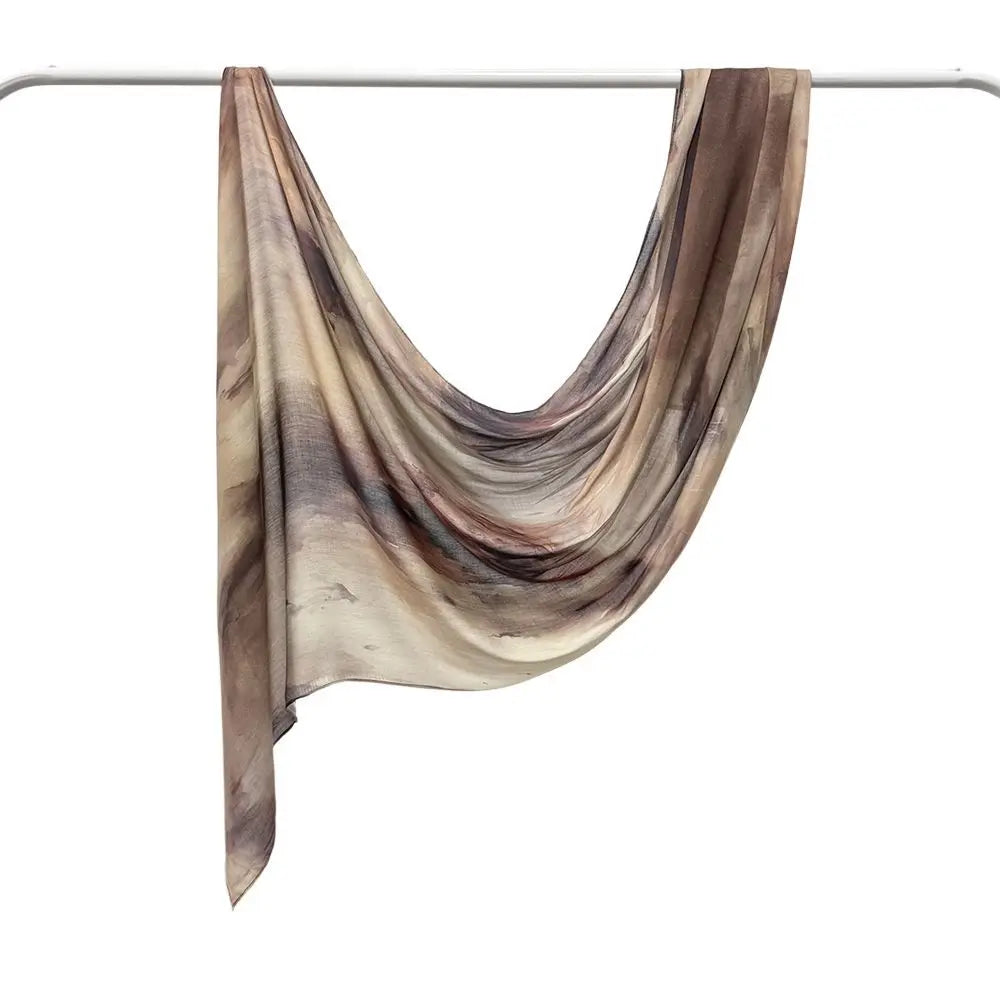 Patterned Voile Hijab Scarf - 170x70cm Modal Headscarf
