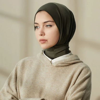 Modal Cotton Hijab Underscarf - Solid Color Turban Cap