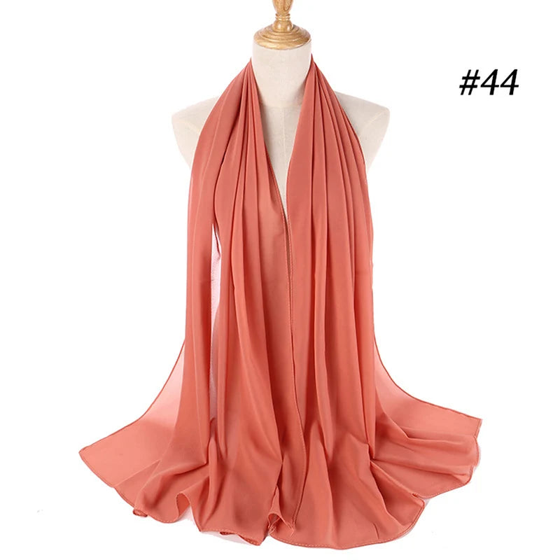 Bubble Chiffon Hijab Scarf for Women | Solid Color Veil & Wrap | 61 Colors