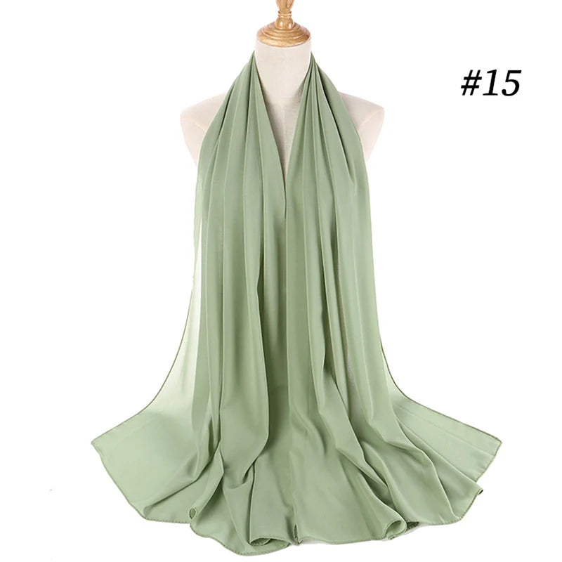 Bubble Chiffon Hijab Scarf for Women | Solid Color Veil & Wrap | 61 Colors