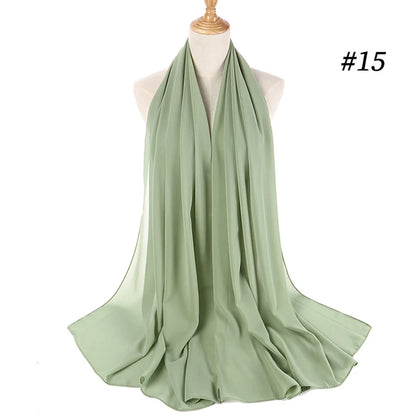 Bubble Chiffon Hijab Scarf for Women | Solid Color Veil & Wrap | 61 Colors