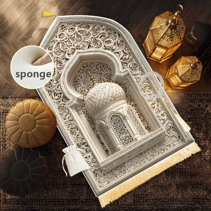 Soft & Warm Muslim Prayer Mat – Non-Slip Flannel Rug for Home Worship | 70×110cm