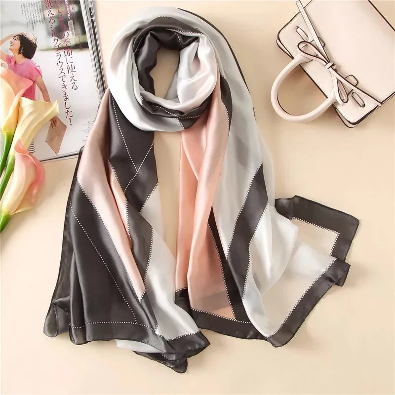 Printed Polyester Hijab Scarf & Shawl - 180x90cm Women's Wrap