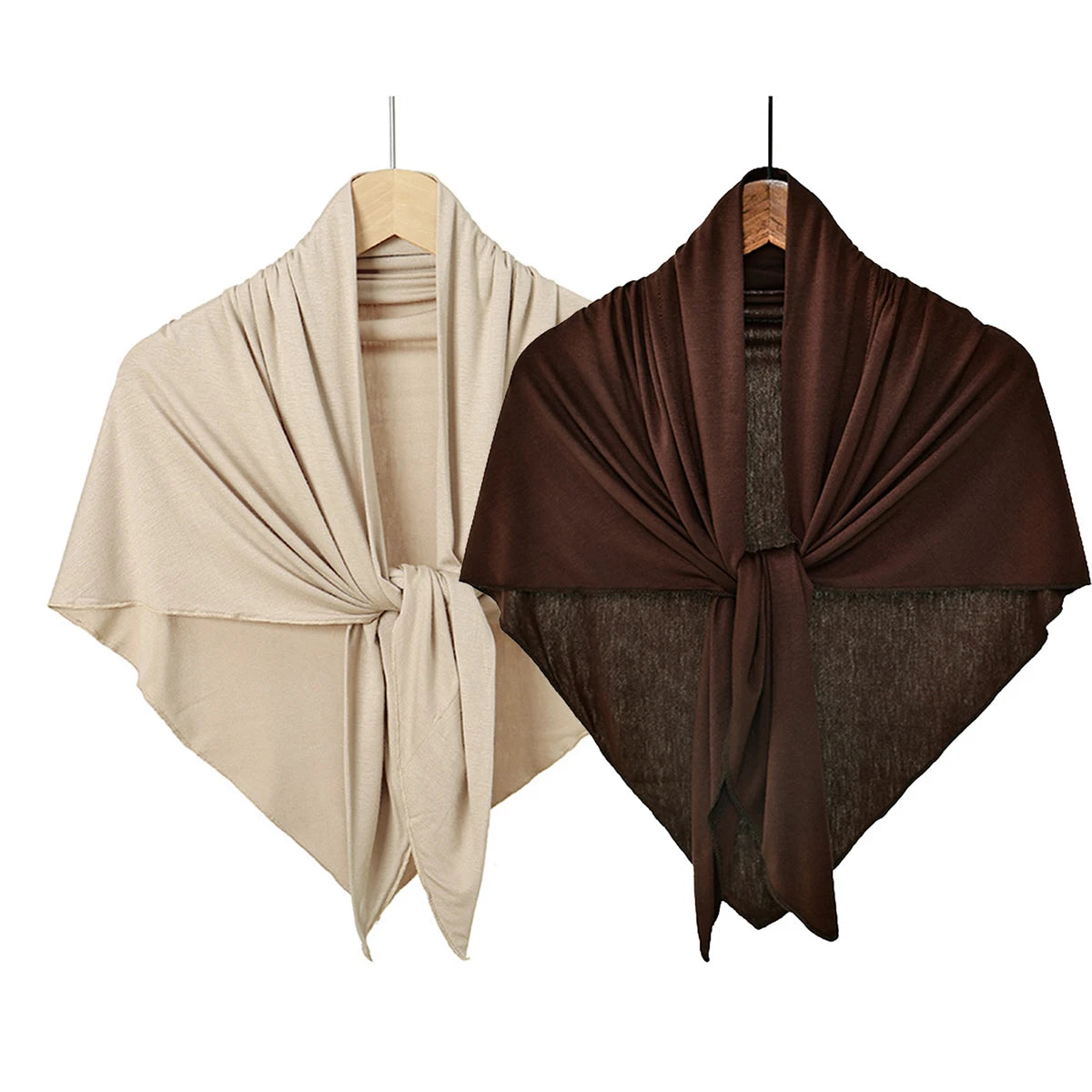 Jersey Triangle Hijab Scarf – Soft Solid Color Shawl & Head Wrap (Single & 2-Piece Sets)
