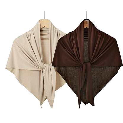 Jersey Triangle Hijab Scarf – Soft Solid Color Shawl & Head Wrap (Single & 2-Piece Sets)
