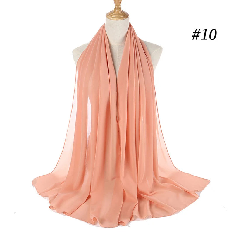 Bubble Chiffon Hijab Scarf for Women | Solid Color Veil & Wrap | 61 Colors