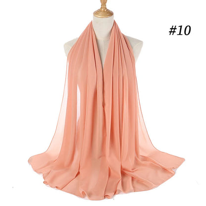 Bubble Chiffon Hijab Scarf for Women | Solid Color Veil & Wrap | 61 Colors
