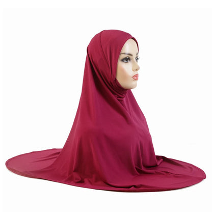 Women's Amira Pull-On Hijab with Chin Part – XL Jersey Inner Scarf