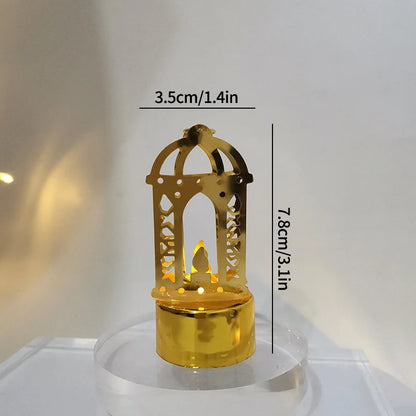 Ramadan Moon & Star LED Castle Lantern – Eid Mubarak Tabletop Decor (18 Styles)