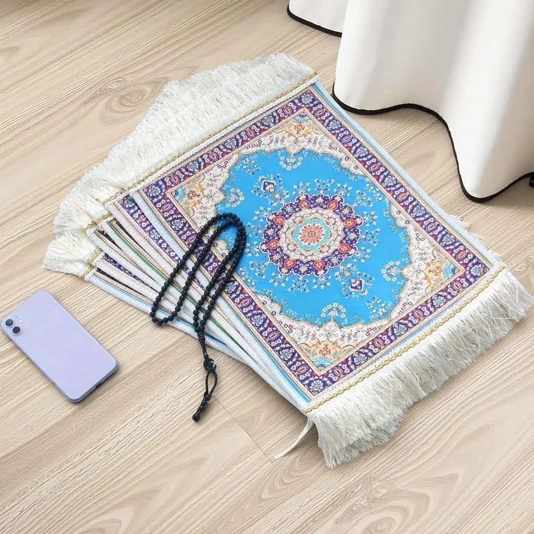 Portable Prayer Rug Set with Prayer Beads - 30x40cm