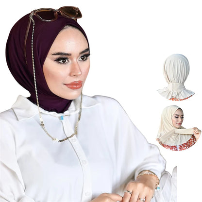 Modal Cotton Hijab Underscarf - Solid Color Turban Cap