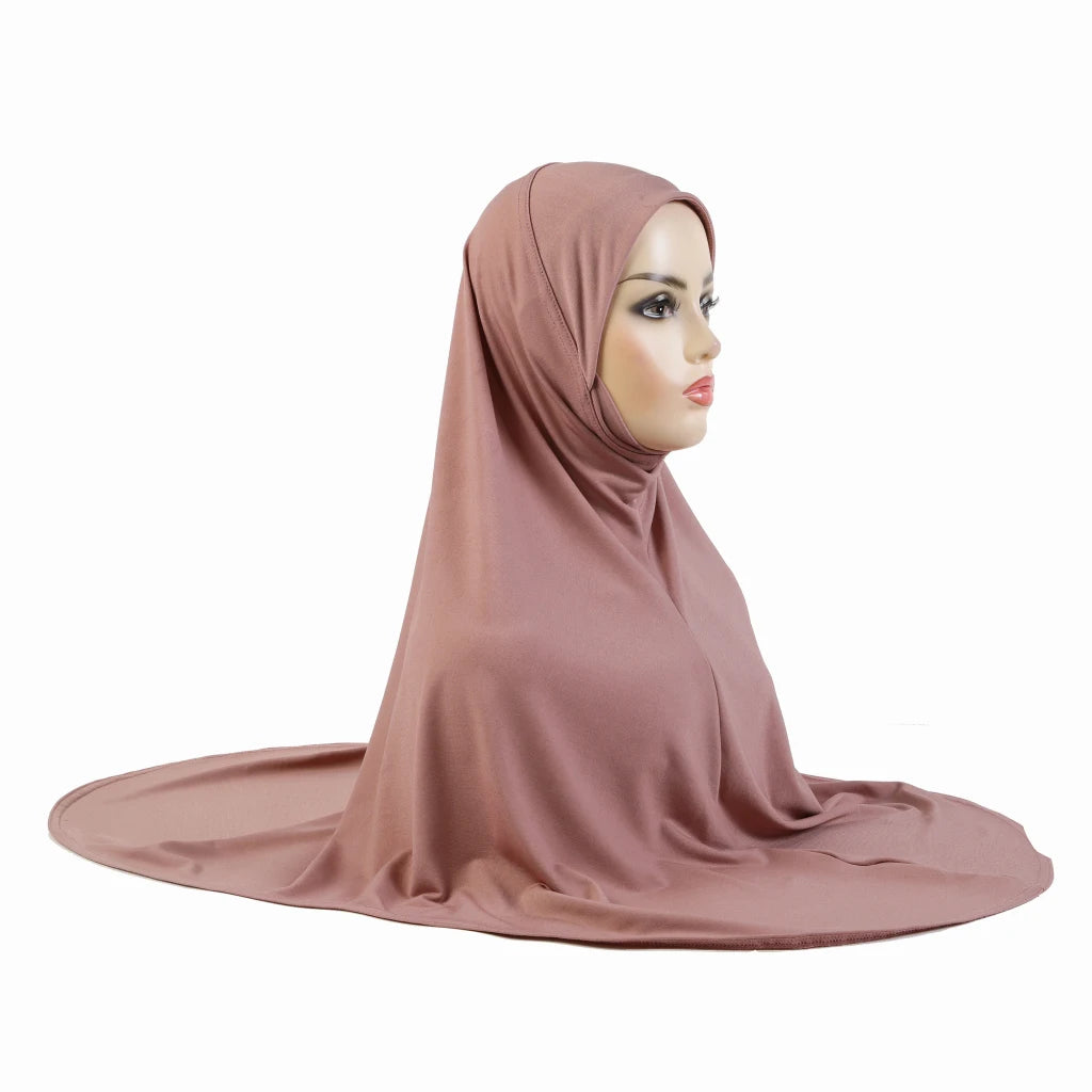 Women's Amira Pull-On Hijab with Chin Part – XL Jersey Inner Scarf