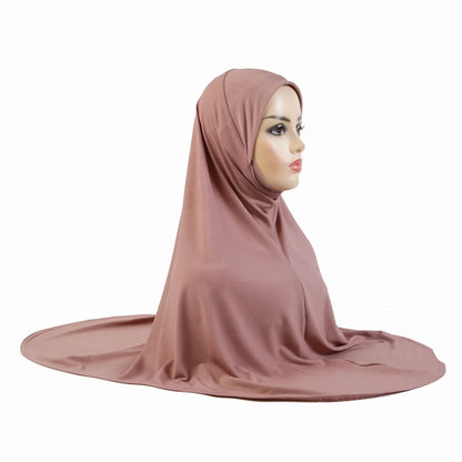Women's Amira Pull-On Hijab with Chin Part – XL Jersey Inner Scarf
