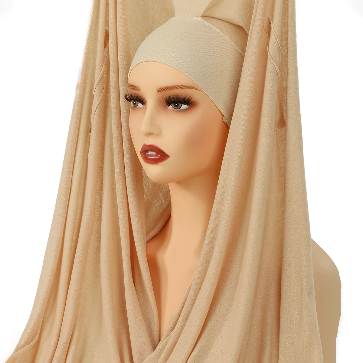 Instant Hijab with Magnetic Buckle – Solid-Color Scarf