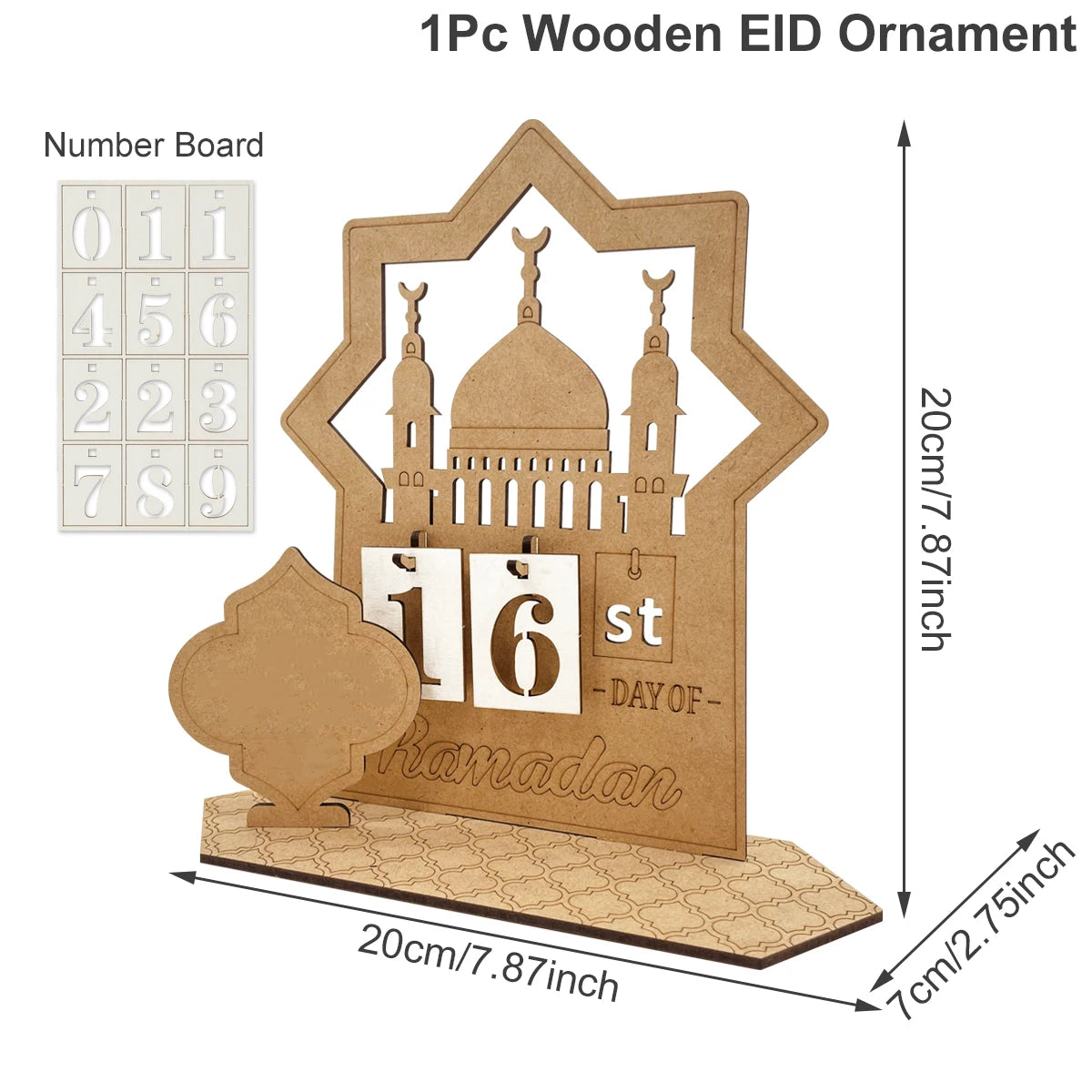 Ramadan Countdown Calendar – Eid Mubarak Home Decoration Ornament