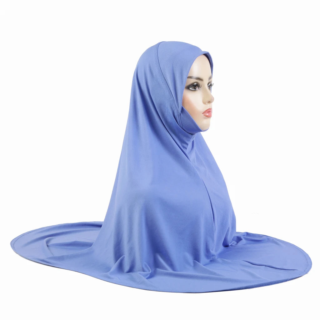 Women's Amira Pull-On Hijab with Chin Part – XL Jersey Inner Scarf