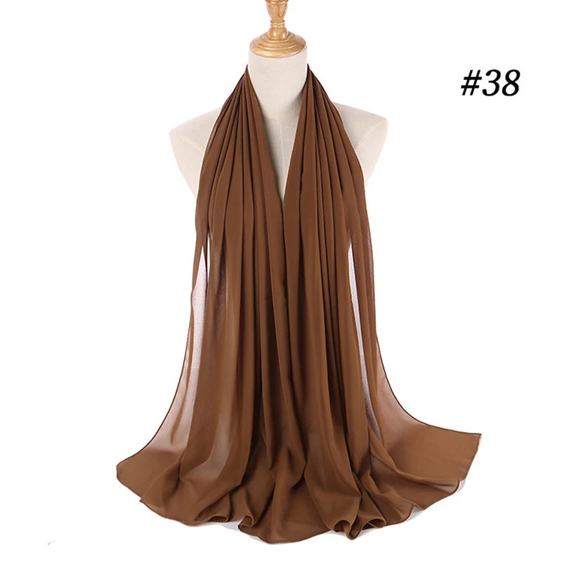 Bubble Chiffon Hijab Scarf for Women | Solid Color Veil & Wrap | 61 Colors