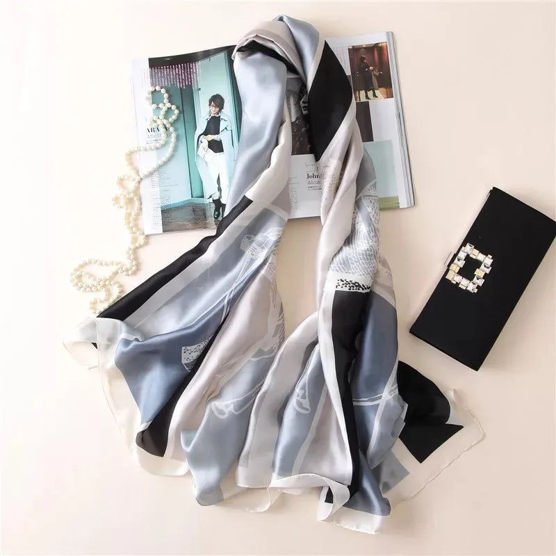 Printed Polyester Hijab Scarf & Shawl - 180x90cm Women's Wrap