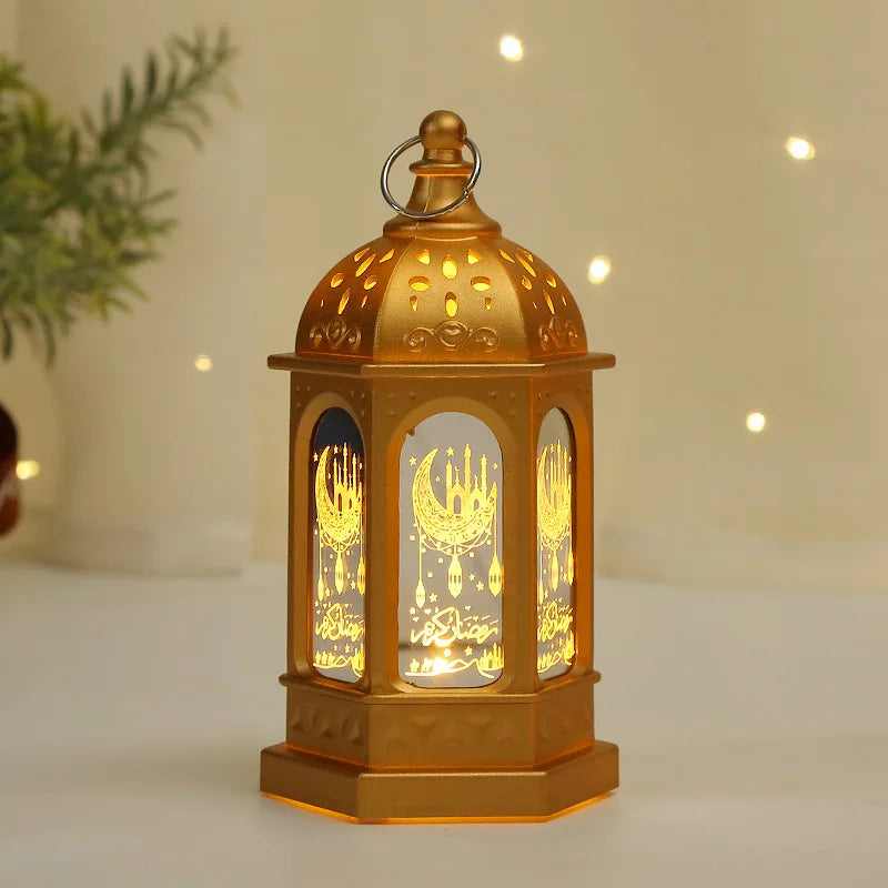 LED Ramadan Lantern Decoration – Steel Cylinder Night Light for Eid & Islamic Home Decor | 5 Colors