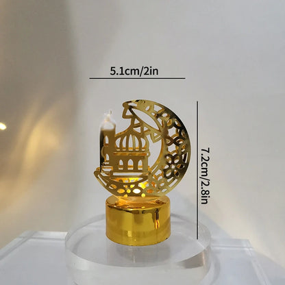 Ramadan Moon & Star LED Castle Lantern – Eid Mubarak Tabletop Decor (18 Styles)