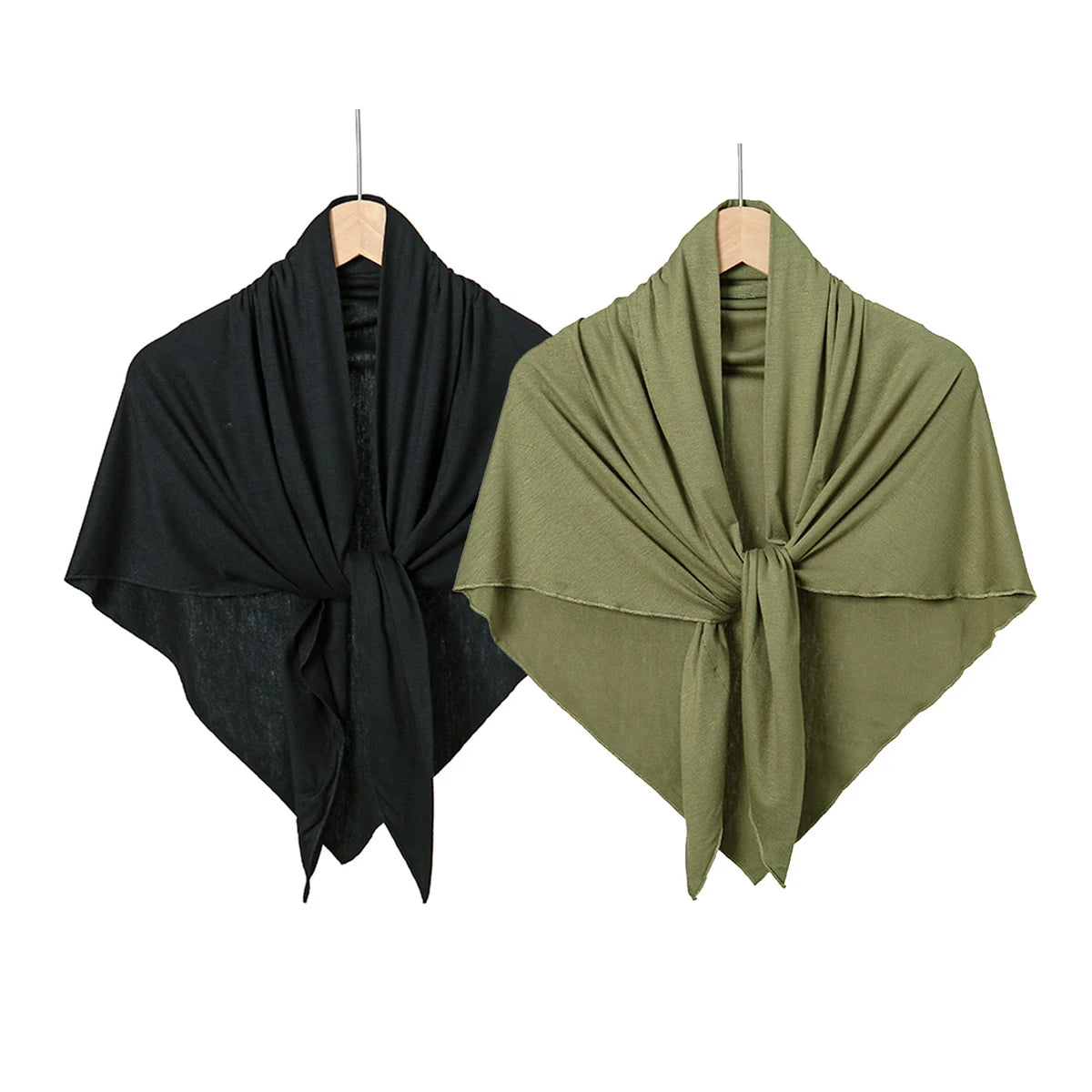 Jersey Triangle Hijab Scarf – Soft Solid Color Shawl & Head Wrap (Single & 2-Piece Sets)