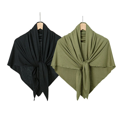 Jersey Triangle Hijab Scarf – Soft Solid Color Shawl & Head Wrap (Single & 2-Piece Sets)