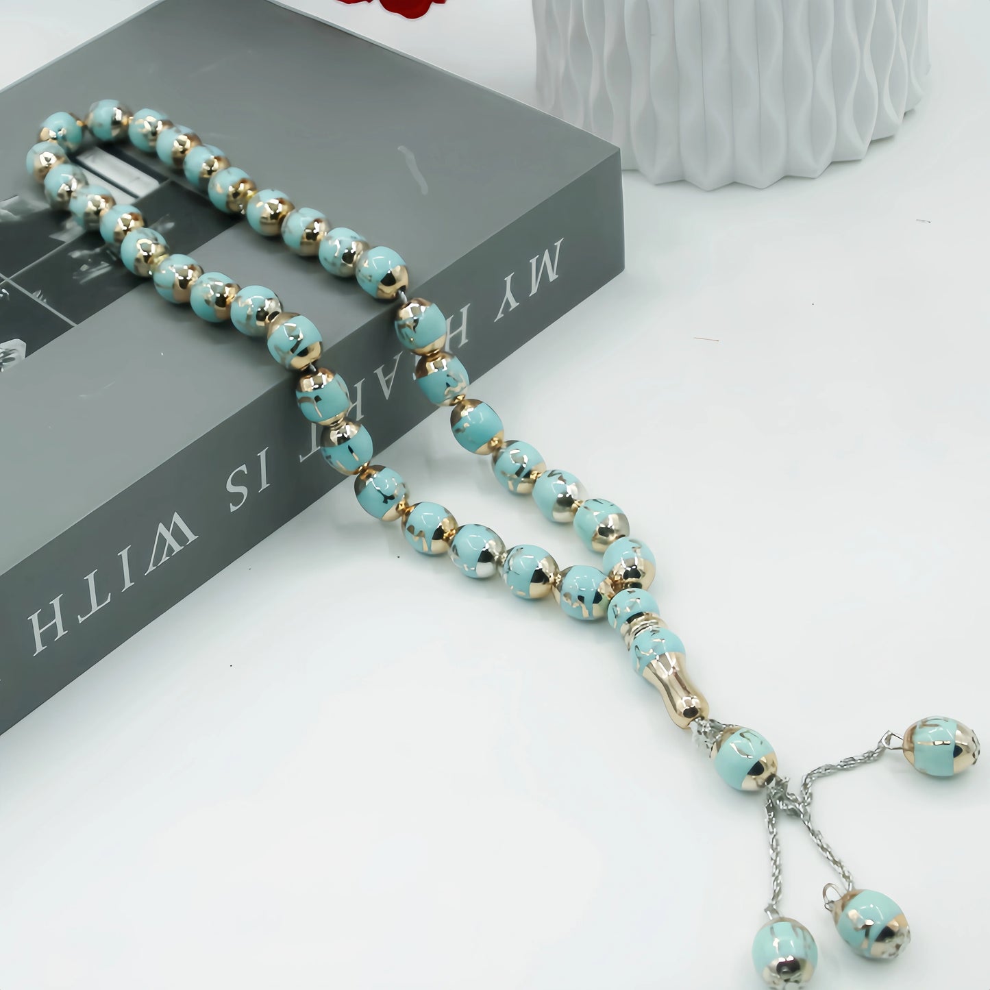 Muslim Prayer Beads Tasbih – 33 Beads with Tassel, 7 Colors