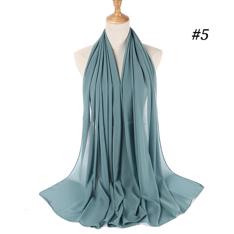 Bubble Chiffon Hijab Scarf for Women | Solid Color Veil & Wrap | 61 Colors
