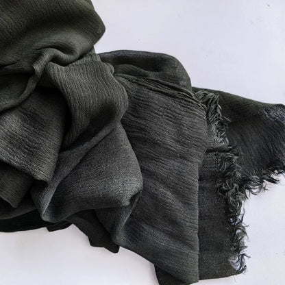 Soft Cotton-Viscose Tassel Hijab – 200x90cm Plain Headscarf (60 Colors)