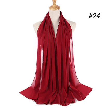 Bubble Chiffon Hijab Scarf for Women | Solid Color Veil & Wrap | 61 Colors