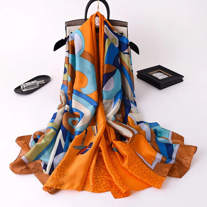 Printed Polyester Hijab Scarf & Shawl - 180x90cm Women's Wrap