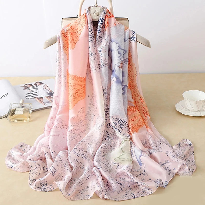 Printed Polyester Hijab Scarf & Shawl - 180x90cm Women's Wrap