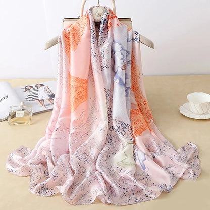 Printed Polyester Hijab Scarf & Shawl - 180x90cm Women's Wrap
