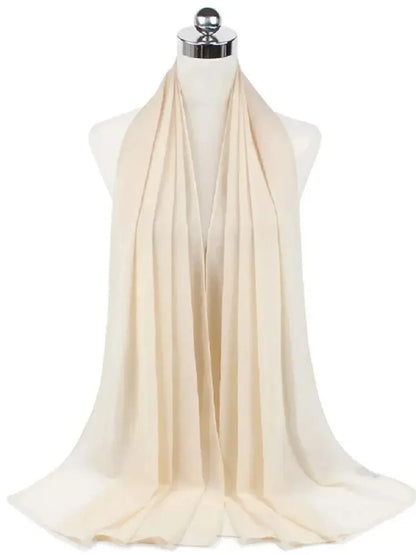 Solid Chiffon Hijab Scarf & Shawl for Women | Ready-to-Wear Muslim Headscarf | 65 Colors