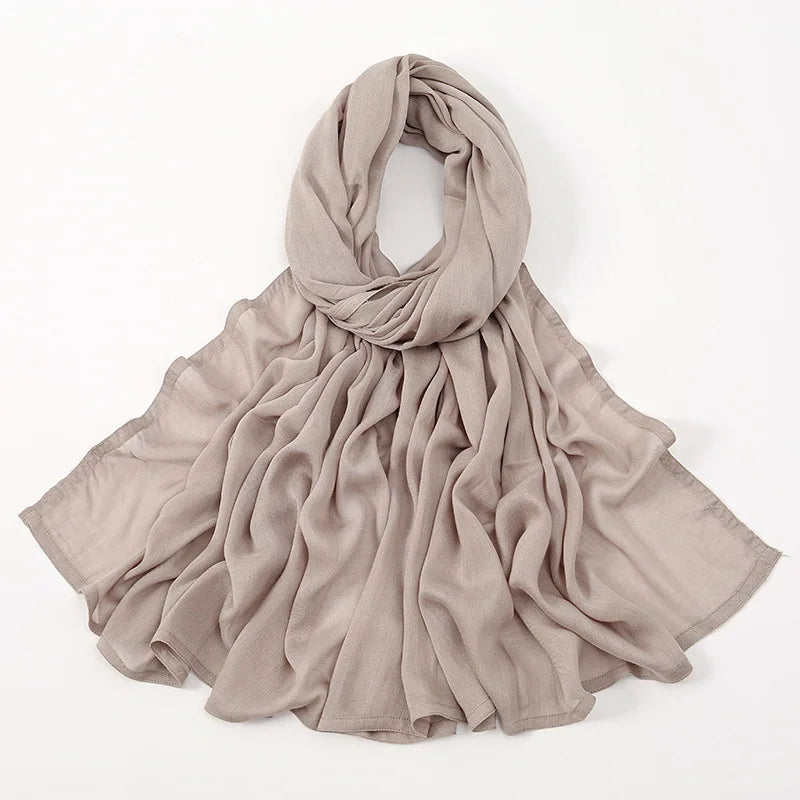 Soft Cotton Hijab for Women | Elegant Muslim Headscarf | 44 Colors | 190×85cm