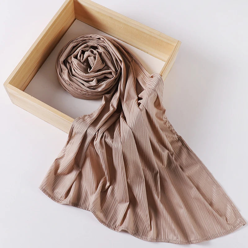 Ribbed Jersey Hijab - Soft Plain Scarf 70x175cm