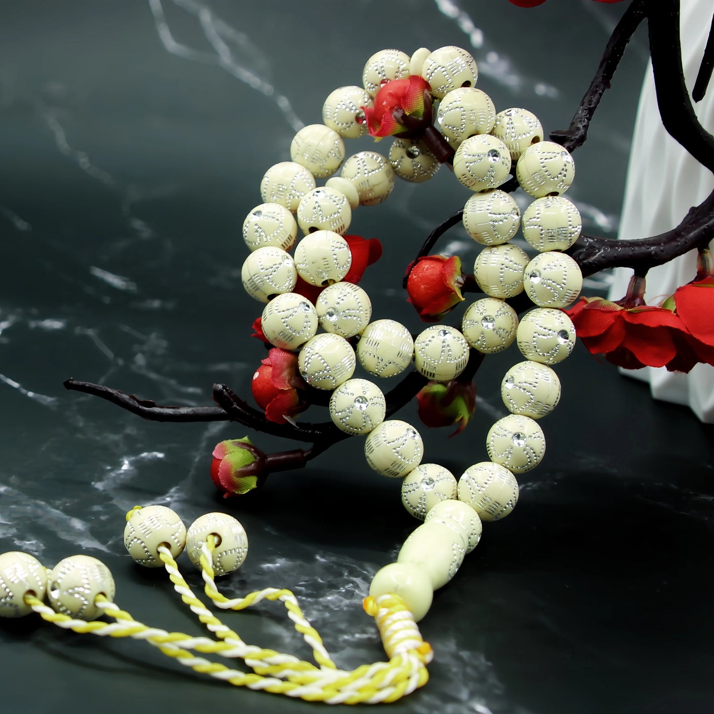 5-Pack Resin Tasbih Prayer Beads | 8mm 33-Bead Islamic Rosary Bracelet & Necklace | 6 Colors