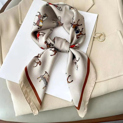 Paisley Print Square Silk-Feel Scarf – Lightweight Neck & Head Wrap for Women (32 Colors)