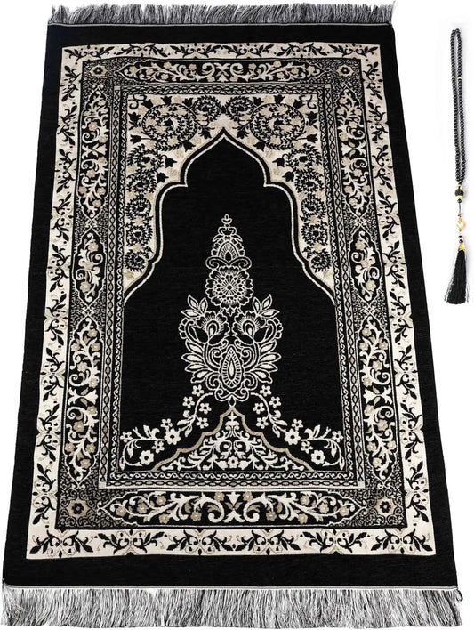 Soft Islamic Prayer Mat – Geometric Pattern Prayer Rug | Machine Washable | Eid Gift