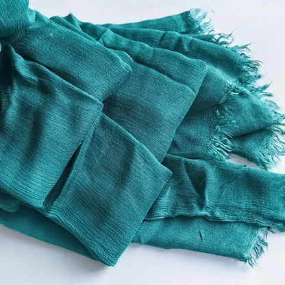 Soft Cotton-Viscose Tassel Hijab – 200x90cm Plain Headscarf (60 Colors)