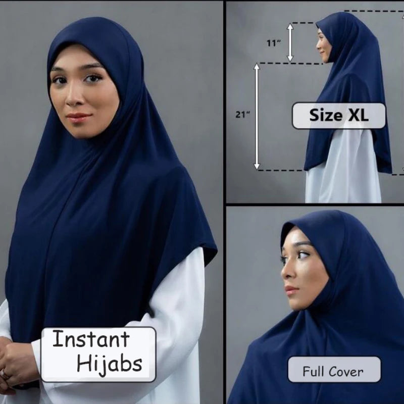 Women's Amira Pull-On Hijab with Chin Part – XL Jersey Inner Scarf