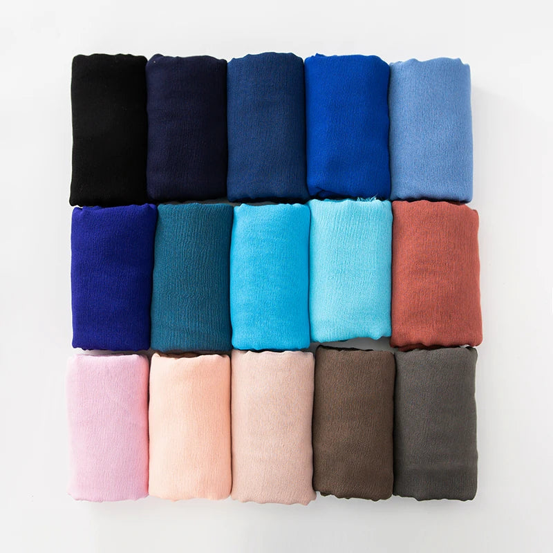 Soft Cotton-Viscose Tassel Hijab – 200x90cm Plain Headscarf (60 Colors)
