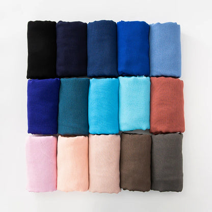 Soft Cotton-Viscose Tassel Hijab – 200x90cm Plain Headscarf (60 Colors)