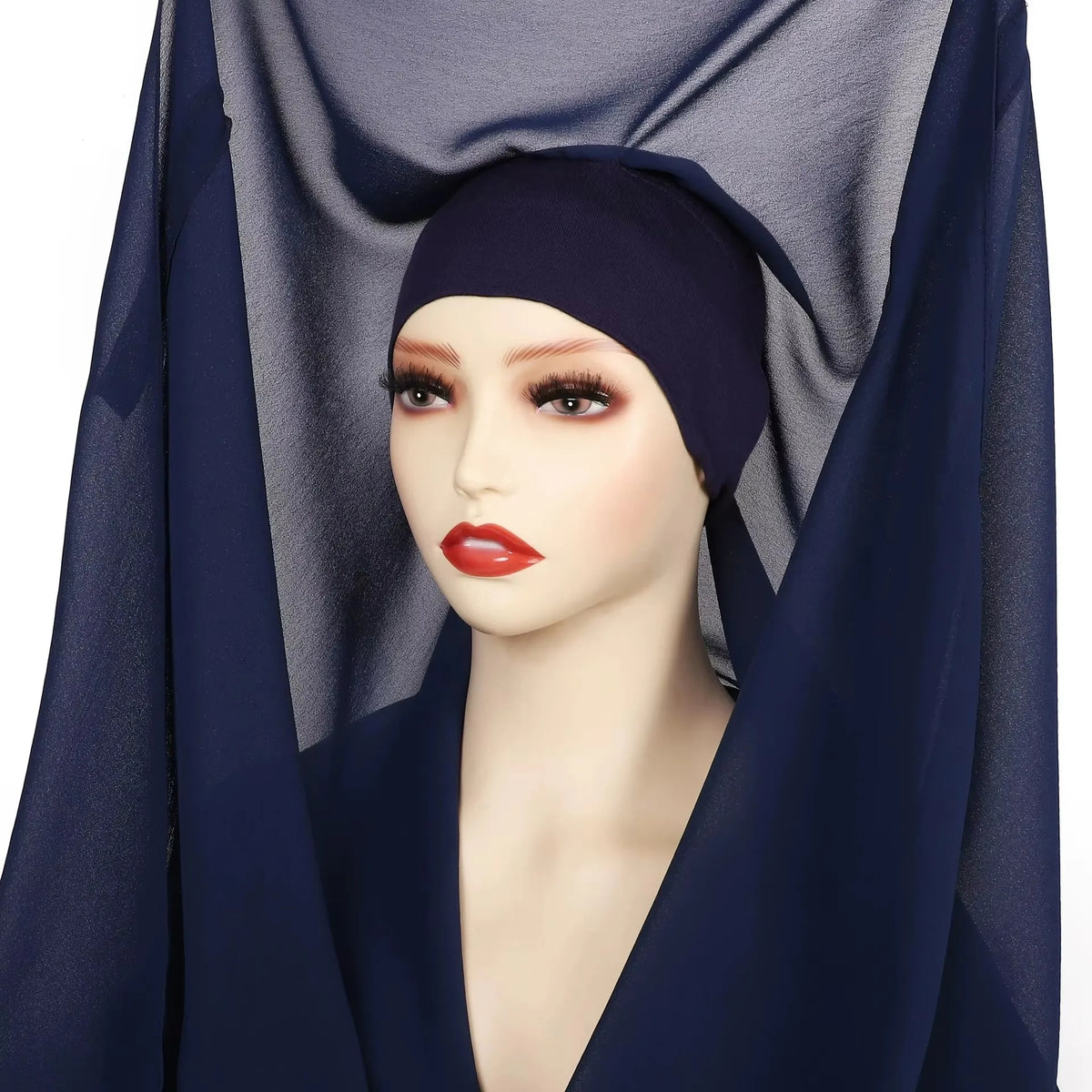 Instant Hijab with Magnetic Buckle – Solid-Color Scarf