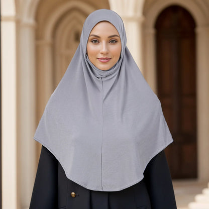 Instant Hijab with Neck Coverage – Solid Color