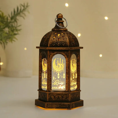 LED Ramadan Lantern Decoration – Steel Cylinder Night Light for Eid & Islamic Home Decor | 5 Colors