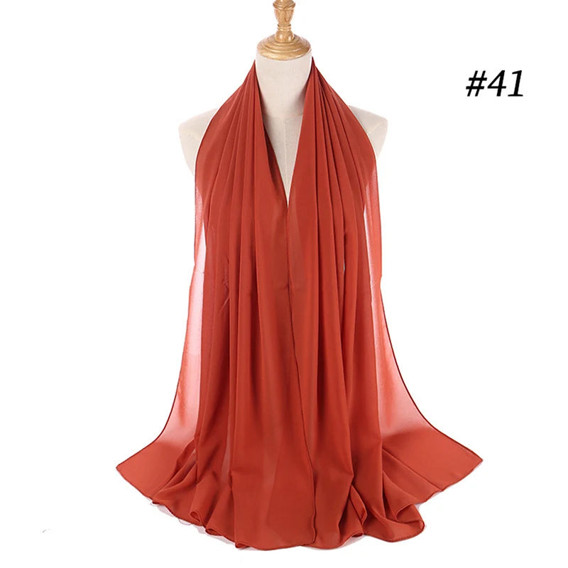 Bubble Chiffon Hijab Scarf for Women | Solid Color Veil & Wrap | 61 Colors
