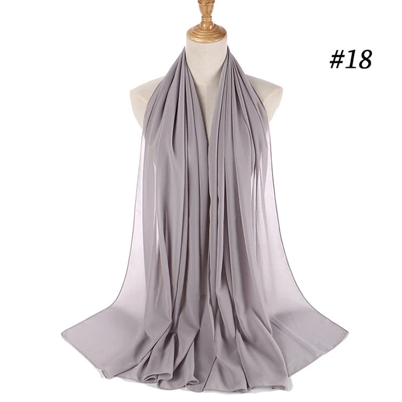 Bubble Chiffon Hijab Scarf for Women | Solid Color Veil & Wrap | 61 Colors